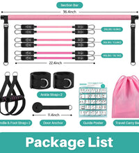 Pilates Bar Kit with Resistance Bands,Pilates Bar with Stackable Bands Workout Equipment for Legs,Hip,Waist and Arm,Exercise Fitness Equipment for Women & Men Home Gym Yoga Pilates